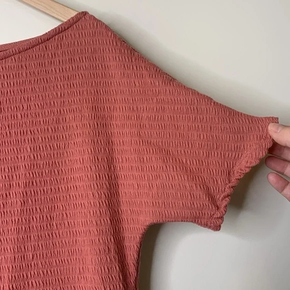 Gibson Look | NWT Terracotta Textured Semi Cold Shoulder Stretch Top M - Picture 8 of 11